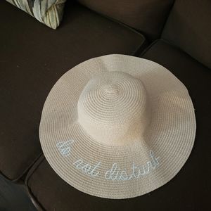 Women's beach hat, cream/ pink